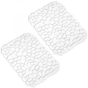 Tapis Evier Cuisine Transparent, Lot de 2 Tapis de Protege Evier Cuisine en pvc, 40x30cm Tapis Evier, Tapis D'&eacute;vier en Forme de Galets pour Le Fond