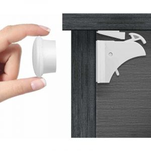 ZVD S&eacute;curit&eacute; B&eacute;b&eacute; Placard Bloque Porte (4 Verrous + 1 Cl&eacute;s), Bloque Tiroir S&eacute;curit&eacute; Enfant Verrouillage B&eacute;b&eacute; Serrures Verrous Magn&eacute;tique Loquets de