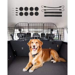 VEVOR Barriere de Voiture pour Chien Reglable 97,2-156,5 cm, Grille Pare-chien en Treillis Metallique Robuste pour Siege Arriere, Universel pour