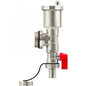 Purgeur Automatique Chauffage en Laiton Nickele avec Vanne dIsolement pour Collecteurs de plancher chauffant