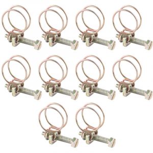 Collier de serrage r&eacute;glable &agrave; double fil pour tuyau d'arrosage (21 mm - 25 mm)