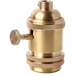 Vintage Support pour AmpouleE26 E27 Douille Culot de Lampe Avec Interrupteur en Cuivre Laiton Couleur Cuivre（dor&eacute;e）