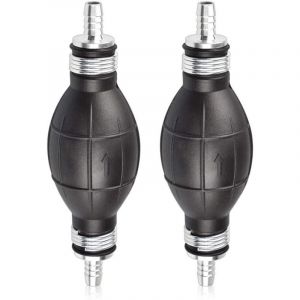 ZVD - Pompe &agrave; Main Essence en Caoutchouc 8mm - Poire d'Amor&ccedil;age Carburant pour Voitures, Motos et Bateaux (Noir) - Pompe Manuelle de Transfert