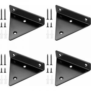 ZVD - 4 Pièces Supports d'étagère Flottants, Supports à Tablettes Muraux Triangulaires Invisibles, Equerre Etagere Murale Métal pour étagère