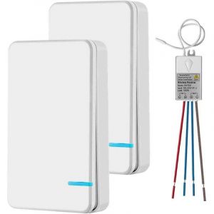 Mini interrupteur sans fil avec r&eacute;cepteur et affichage led - Pour ext&eacute;rieur 400 m et int&eacute;rieur 40 m - Mise en marche / arr&ecirc;t rapide - Sans