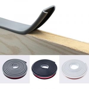 2M Gris Forme de U 18MM Bande de Chant en Melamne Adhesive,Pas de Thermocollant Ch&ecirc;ne Chant Plan de Travail Bande de Garniture,Caoutchouc Souple TPE