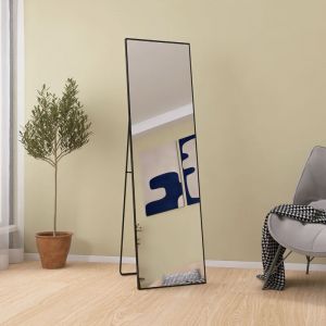 Miroir, Miroir sur pied, Miroir chambre, Grand miroir sur pied, Miroirs en pied, Miroir cosm&eacute;tique en verre tremp&eacute;, Forme rectangulaire, 140 x 40 cm,