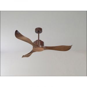 Klassfan - Bolt, Ventilateur d&eacute;stratificateur d'air, pales bois sombre 132Cm, moteur chrom&eacute;, 100 % efficace hiver/&eacute;t&eacute; avec lampe.