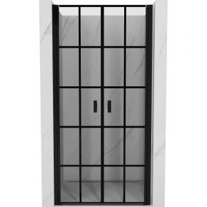 Mexen - Mist porte de douche pivotante 100 cm, grille noire, noir - 8A7-100-000-70-77