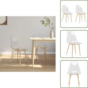 Chaises &agrave; manger lot de 2 Transparent PET - Chaise De Salle &Agrave; Manger - Chaise Transparente - Chaise Design - Chaise Contemporaine - Chaise Confortable