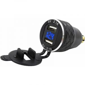 ZVD - Adaptateur double 5 v 2,1 a din vers usb - Chargeur usb en alliage d'aluminium pour moto européenne