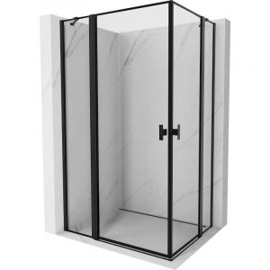 Mexen - Mist Duo cabine de douche pliante 120 x 100 cm, cadre noir, noir - 8A4-120L-100P-70-70