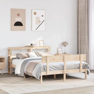 Cadre de lit sans matelas-Structure de lit 120x190 cm bois de pin massif 205941