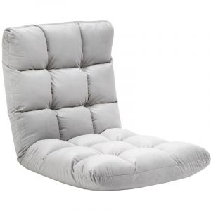 Canap&eacute; Fauteuil Pliant 3-en-1 13 Positions R&eacute;glables Bain Soleil Gris Mousse M&eacute;tal Salon Jardin