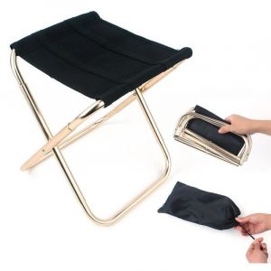 Tonchean Tabouret de jardin,Tabouret de camping pliant Mini tabouret chaise de camping siège pliant portable pêche randonnée barbecue voyage noir une