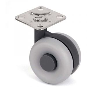 Roue Plet. Denver Grey D-60 S.freno - DENVER - Roulette plate avec ou sans frein pour meuble