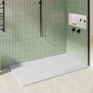 KOES - Receveur de douche en r&eacute;sine mod&egrave;le OBI &ndash; 90x90 &ndash; Bleu brumeux RAL 7035