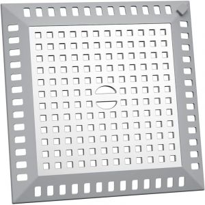 Protection pour Vidange Carr&eacute;e, Attrape Cheveux Douche, 12,5 x 12,5 Cm Argent&eacute; Couvercle de Vidange en Acier Inoxydable, Filtre Evier Cuisine pour