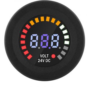 Voltm&egrave;tre d'affichage de Tension LED, Voltm&egrave;tre de Panneau LED num&eacute;rique Universel DC 24V Voltm&egrave;tre pour Moto de Voiture ATV