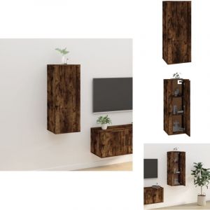 Vidaxl - Meuble tv mural Chêne fumé 40x34,5x100 cm - Meuble Tv Mural - Meuble Tv Moderne - Meuble Tv Suspendu - Étagère Murale - Armoire Multimedia