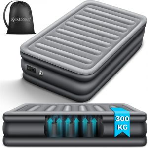 Matelas gonflable Lit gonflable avec pompe &eacute;lectrique int&eacute;gr&eacute;e Matelas gonflable sur&eacute;lev&eacute; int&eacute;gr&eacute; pour invit&eacute;s de nuit avec sac de rangement Simple /