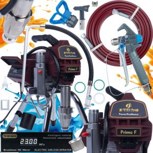 Zenthril Prime F Station de Peinture Airless &ndash; 2800W, 200 Bar, 4L/min, Buse 0,035" &Eacute;cran LCD, ZenControl Pour Peintures &Eacute;paisses Appareil de