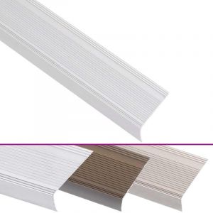 Nez de marche forme en L 5 pcs aluminium 100 cm argent&eacute; CFW177432