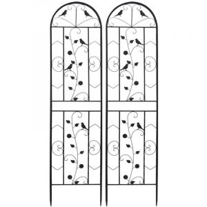 Unho - Treillis Jardin 2 pcs Treillis pour Plantes Grimpantes Metal à Planter Grille Arceaux Rosiers Grimpant Clôtures Décoratives Exterieur Tuteur