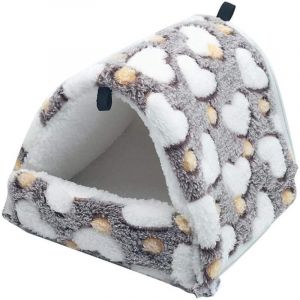 Couchage Rongeur Peluche Petite Maison Hamster Hamac Jouet Lit Cabane pour Cochon d'Inde Lapin Chinchilla Furet, Marron l