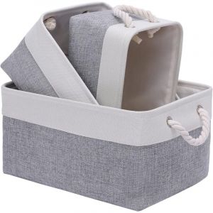 Panier de rangement en tissu, bo&icirc;te de rangement pliable en lin pour chambre d'enfant et maison, panier de rangement pliable en toile pour armoire ou