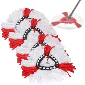 Un ensemble de 4 t&ecirc;tes de balai en microfibre, compatibles avec les balais Vileda 2-en-1 Turbo Mop, O-Cedar Mop, EasyWring Mop et Clean Turbo Mop.