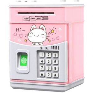 Tirelire &eacute;Lectronique pour Enfants Tirelire avec Code, Tirelire de Banques de Monnaie &eacute;Lectronique pour Enfants, Chat Rose pour