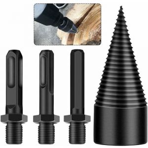 Laoa - Fendeur de bois conique pour perceuse à bois et fraise à bois Bois de chauffage Fendeur conique en acier Haute vitesse Macaron 42 mm à 16 cm