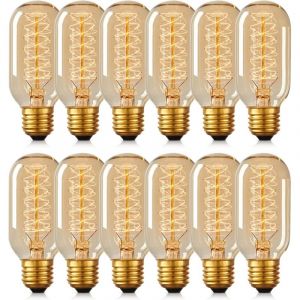 Linghhang - 12 Ampoules T45 Edison 40W Lampe Tungst&egrave;ne R&eacute;tro Spirale 220V
