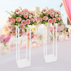 20x20x80cm2 pcs acrylique fleur stand de mariage centre de la coulisse de d&eacute;coration de fleurs de table de fleurs boule de support de fleurs