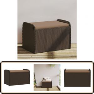 Vidaxl - Banc de rangement et coussin marron 80x51x52 cm résine tressée - Banc De Jardin - Meuble De Jardin - Rangement Extérieur - Banc Coffre