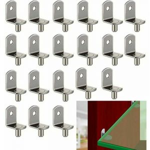 6MM Support pour &eacute;tag&egrave;res 20 Pi&egrave;ces Taquet Etagere En Acier Nickel&eacute; Chevilles de Support d'&Eacute;tag&egrave;re en Forme de L Piquets de Support d'&eacute;tag&egrave;re Support
