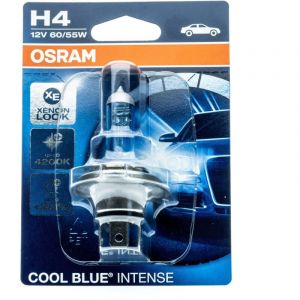 Ampoule halogène Osram H4 12V 4200K Blanc chaud 60/55W P43t, 1 pièce.