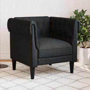 Maison Chic - Fauteuil-Chaise de relaxation-Fauteuil Relax Chesterfield noir tissu 255782