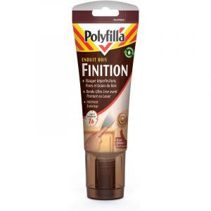 Polyfilla - Enduit de Finition pour le Bois intérieur et extérieur - rendu ultra lisse - prêt à peindre en 1h - Pâte Blanc 400g