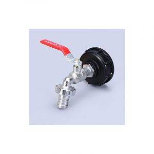 Robinet Cuve 1000L Recuperateur Eau De Pluie, Adaptateur Réservoir d'eau 1/2' Double Pluie,Robinet en Matériau alliage Fabriqué pp Filetage Gros 60