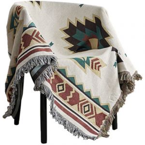 Une Pi&egrave;ce Plaid Am&eacute;ricain Ethnique Canap&eacute; Couverture Tricot&eacute; Pleine Couverture Sucre Jacquard Canap&eacute; Couverture-9090 cm