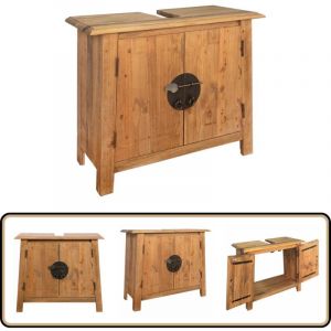 Vidaxl - Meuble-lavabo de salle de bains pin massif 70x32x63 cm - Meuble Lavabo - Meuble Salle De Bain - Meuble En Bois - Design Vintage - Style Rétro