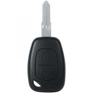 Bo&icirc;tier de cl&eacute; pour Renault Kangoo et Dacia Logan - Coque de cl&eacute; 2 boutons, lame vierge non coup&eacute;e
