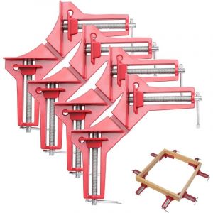 Jalleria - 4 pièces Pince à Angle Droit à 90 Degrés, Serre Joint Angle Droit Etau D'Angle Reglable à Bois Ensemble Pour Cadre Multi Photo Wedge
