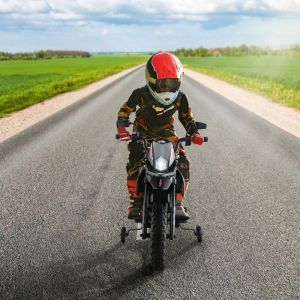 Maisonchic - Moto Électrique pour Enfant 3 à 8 Ans avec Musique et Bleutooth Vitesse 5,5 - 6 km/h Batterie 12V Inclus Charge 30 kg Bleu CW3623 design