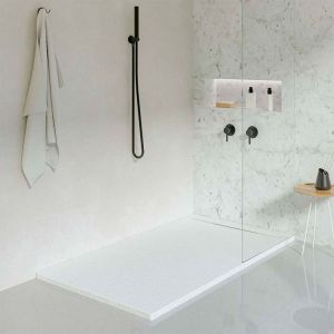 KOES - Receveur de douche en r&eacute;sine mod&egrave;le LIENA &ndash; 70x120 &ndash; Blanc RAL 9003