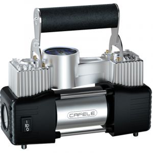 Goodyear Compresseur avec Manom&egrave;tre 12 V pour Voiture, Moto, V&eacute;lo et &Eacute;quipement de Sport, avec 6 Accessoires Inclus, Prise Allume-Cigare, Compresseur