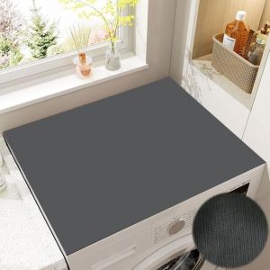 Housse de Protection pour Machine &agrave; Laver Top 60 x 60 cm Gris Tapis de Dessus de Machine Laver Antid&eacute;rapant Couverture Universelle pour Machine