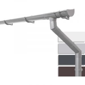 Inefa - Kit de gouttières pour abri de jardin 100mm, carport, terrasse, gouttière en pvc pour toit en appentis, Made in Germany: 1 côté de toit